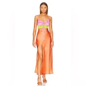 Show me Your Mumu colourful satin dress